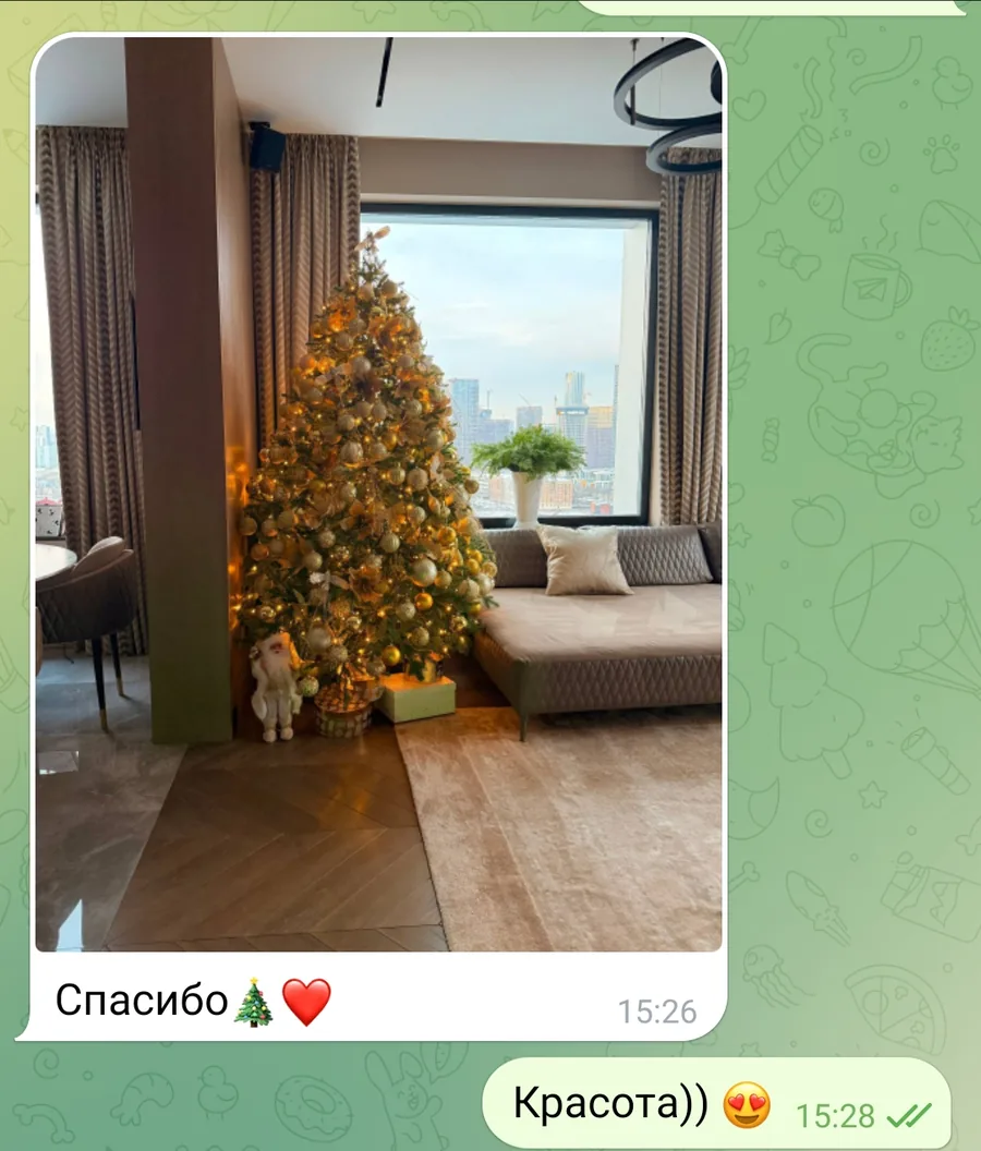 Скриншот отзыва клиента, 15 декабря 2025: Спасибо! Красота.